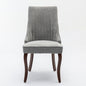 Gray Rayon Flocking Linen Dining Chairs 2-Pcs Set (DE1847GY)
