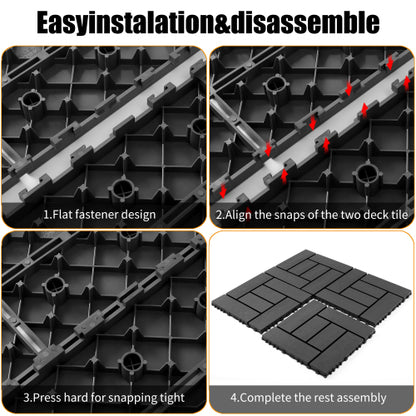 44 Pack ZZ Style Dark Gray Interlocking Deck Tiles