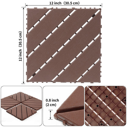 44 Pack Brown Interlocking Deck Tiles