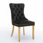 A&A Nikki Collection 2-Pcs Black&Gold Velvet Dining Chairs (DE1601BK)
