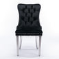 Modern Tufted Velvet Dining Chair Set (Black, DE1701BK)