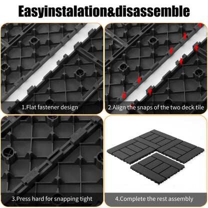 44 Pack Dark Gray H - Style Interlocking Deck Tiles
