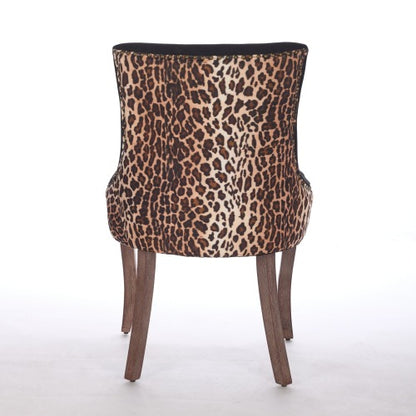 A&A Furniture 2-Pcs Leopard Print Ultra Side Dining Chairs (DE1807LP)