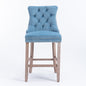 Light Blue Velvet Tufted Barstools 2-Pcs Set (DE2002LB)