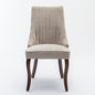 Beige Rayon Flocking Linen Dining Chairs 2-Pcs Set (DE1847BG)